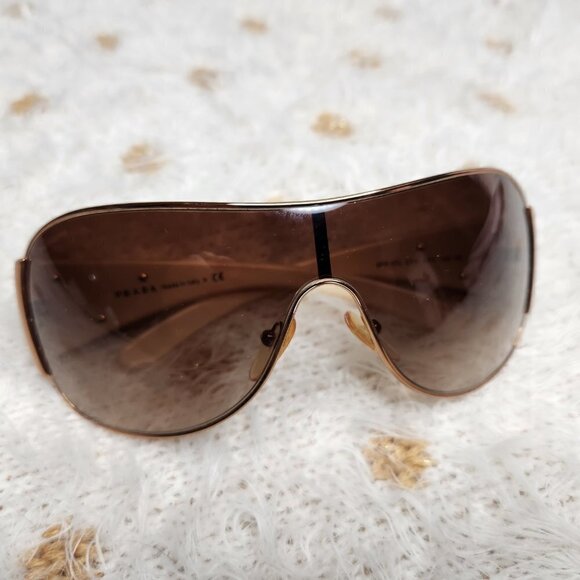 Prada Wraparound Sunglasses SPR 57L ZVA-6S1 120 3N, Authentic - Picture 6 of 9